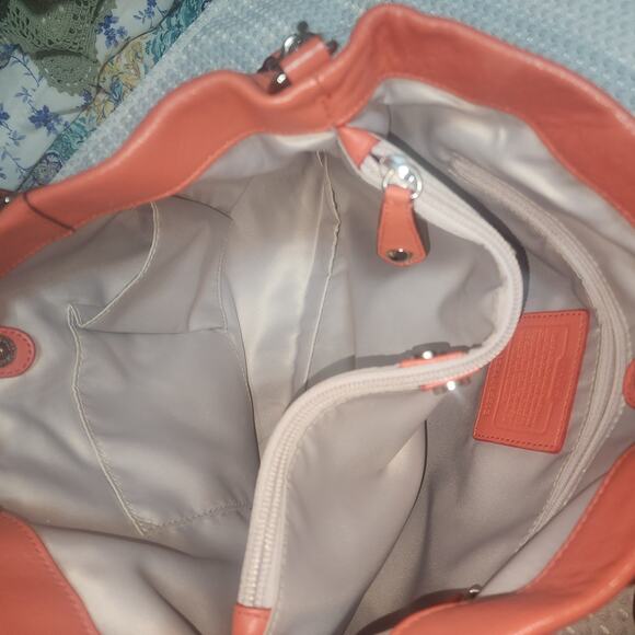 COACH EUC KRISTIN LEATHER CORAL SATCHEL CROSSBODY BAG - Picture 8 of 10